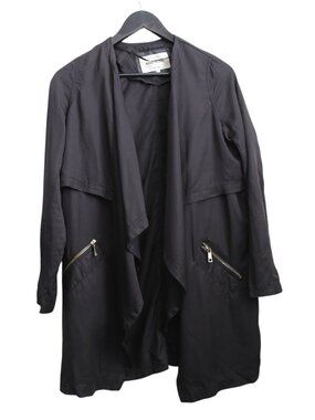 River Island Lyocell Black Draped Front Open Cardigan Jacket Size 6